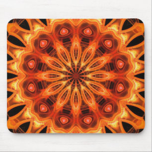 Orange Kaleidoscope 05 Mouse Mat