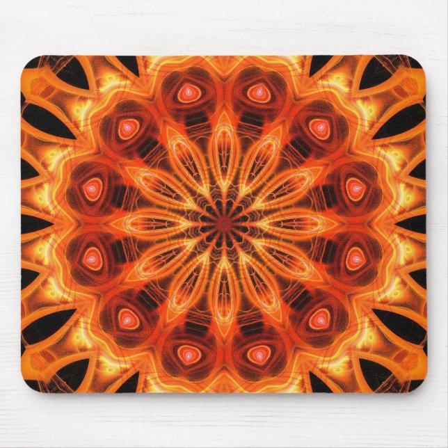 Orange Kaleidoscope 05 Mouse Mat (Front)