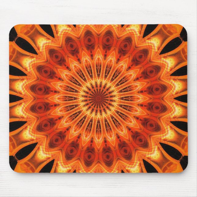 Orange Kaleidoscope 06 Mouse Mat (Front)