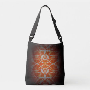 Orange kaleidoscope pattern crossbody bag