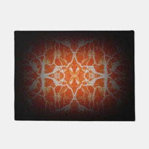 Orange kaleidoscope pattern doormat