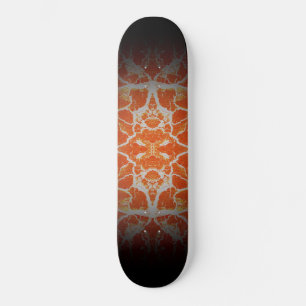 Orange kaleidoscope pattern skateboard