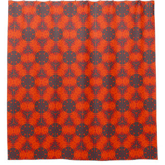 Orange Kaleidoscope Shower Curtain
