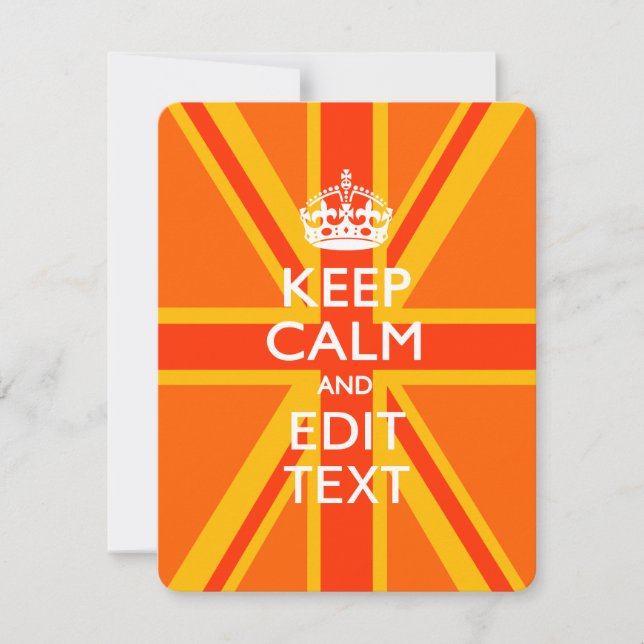 Orange Keep Calm and Your Text on a Union Jack (Front)
