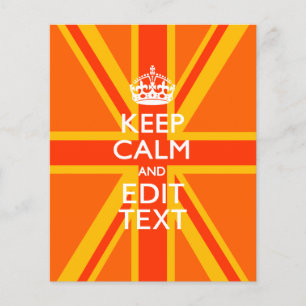 Orange Keep Calm and Your Text on a Union Jack Flyer