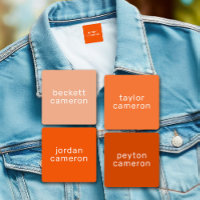 Orange Kids Name Iron On Clothing