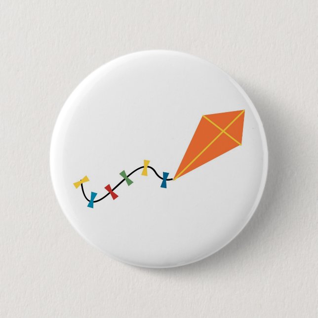 Orange Kite 6 Cm Round Badge (Front)