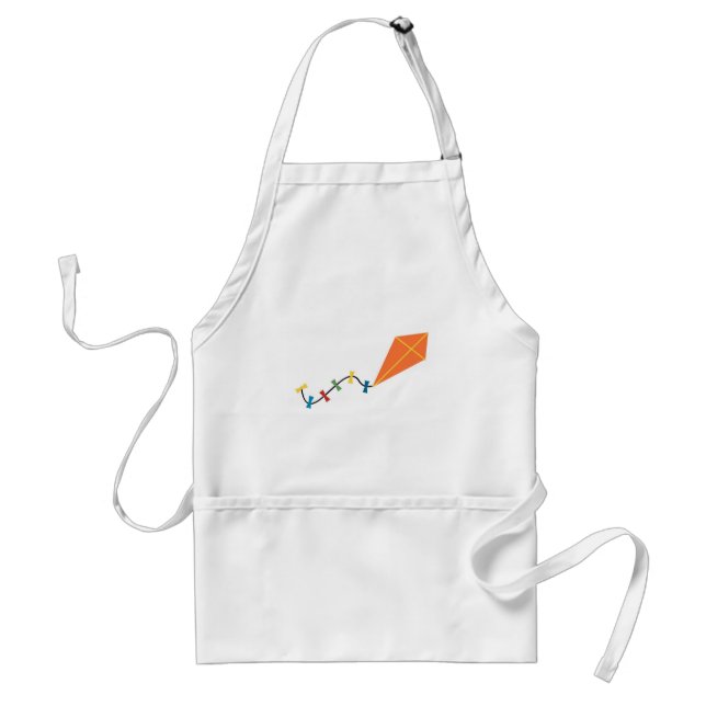 Orange Kite Long Fancy Tail Standard Apron (Front)