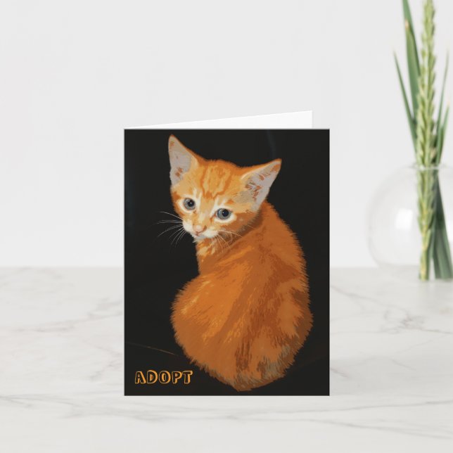 Orange Kitten Notecard (Front)