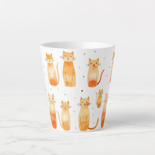 Orange Kitty Cats Latte Mug (Front)