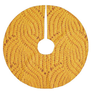 Orange knitted sweater, textured background. brushed polyester tree skirt