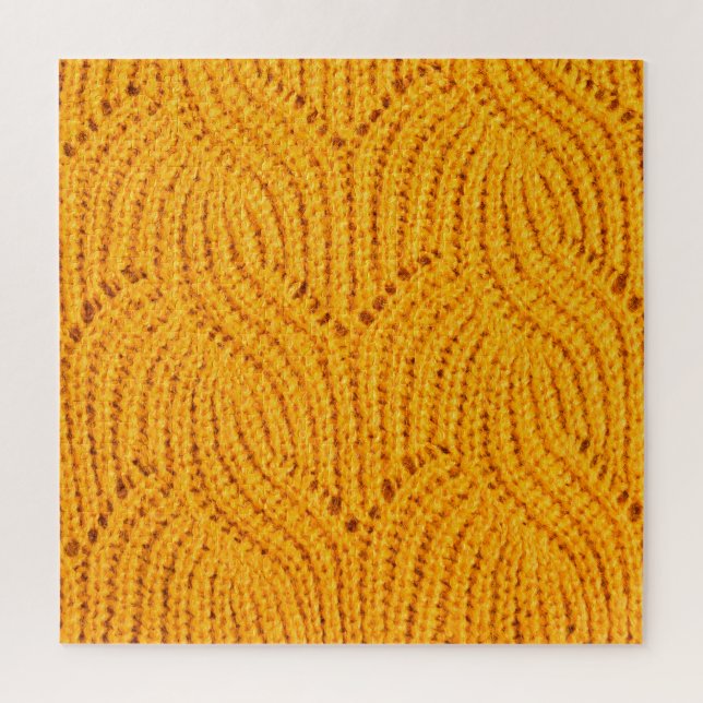 Orange knitted sweater, textured background. jigsaw puzzle (Vertical)