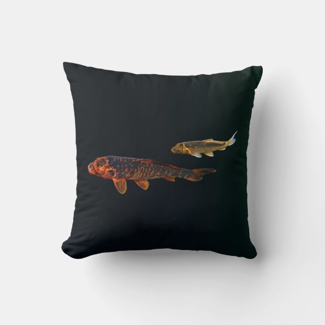 Orange Koi and Gold Koi Cushion (Front)