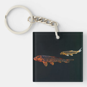 Orange Koi and Gold Koi Key Ring