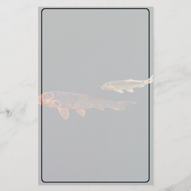 Orange Koi and Gold Koi Stationery (Front)