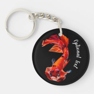 Orange Koi Betta Fighting Fish Key Ring