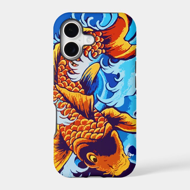 Orange Koi Fish Blue (Back)