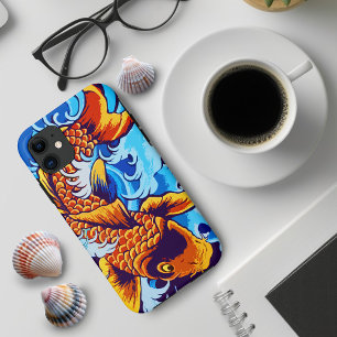 Orange Koi Fish Blue iPhone 11 Case