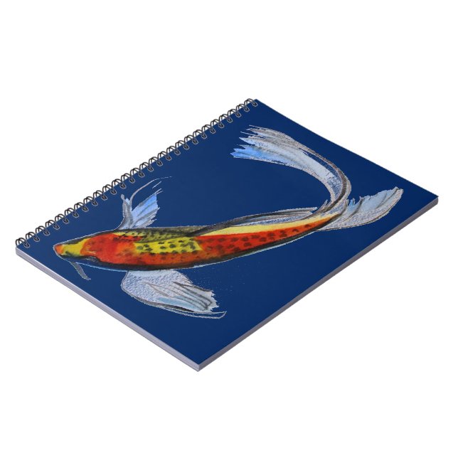 Orange Koi Japanese watercolour carp art Notebook (Left Side)