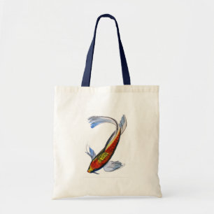 Orange Koi Japanese watercolour carp art Tote Bag