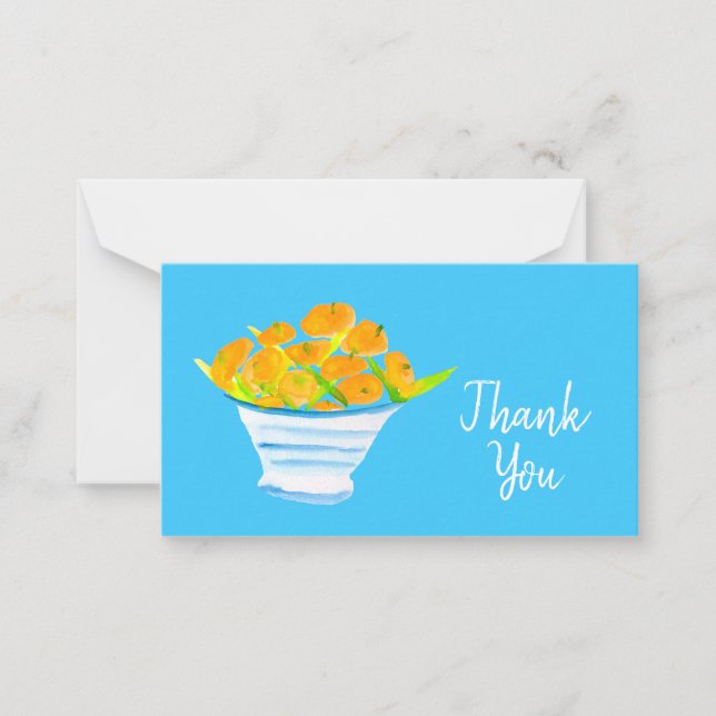 Orange kumquats watercolor fruit card (Front)