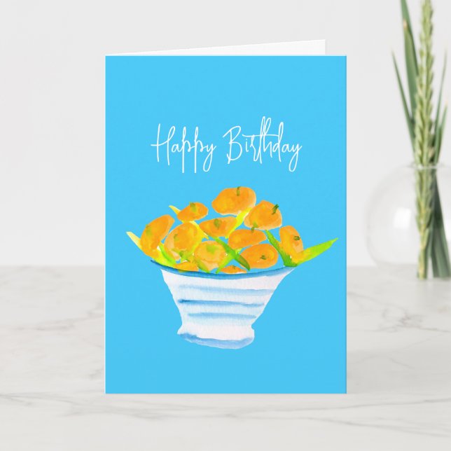 Orange kumquats watercolor fruit card (Front)