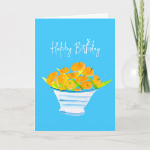 Orange kumquats watercolor fruit card