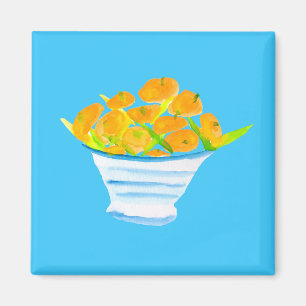Orange kumquats watercolor fruit magnet