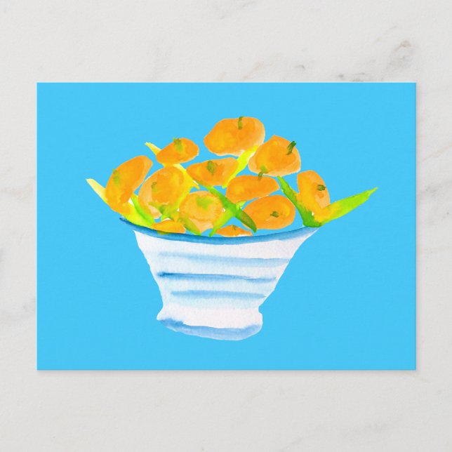 Orange kumquats watercolor fruit postcard (Front)