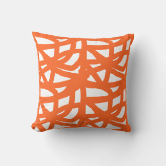Orange lace pattern cushion