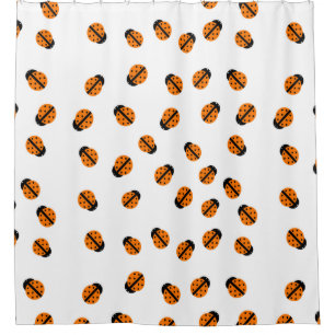 Orange Lady Bug Shower Curtain