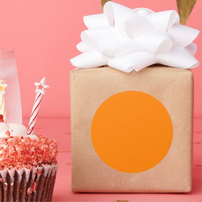Orange Large Classic Round Sticker (Party)