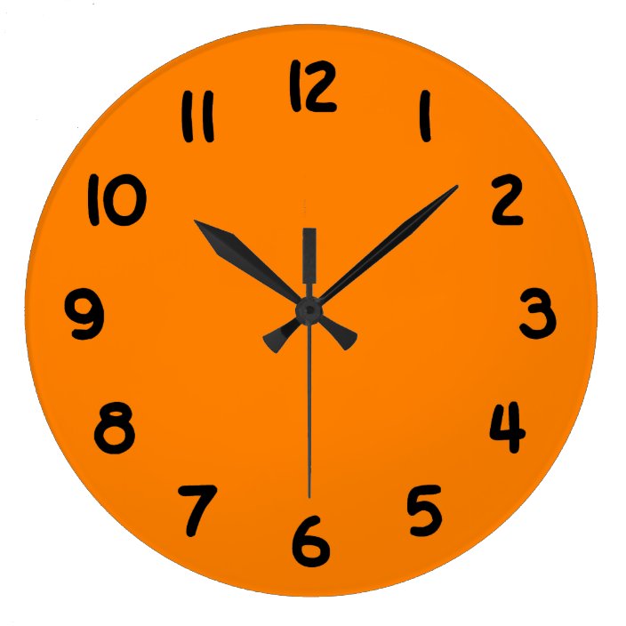 Orange Large Clock | Zazzle.co.uk