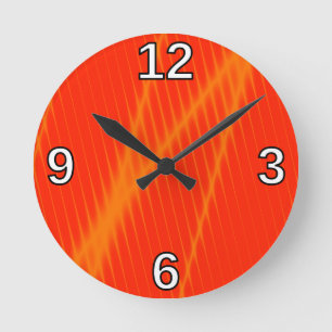 Orange Laser Beam Look Lines on Orangish-Red Clock
