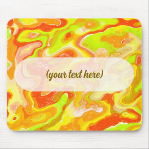 Orange Lava Marble Topographic Texture Abstract Mouse Mat