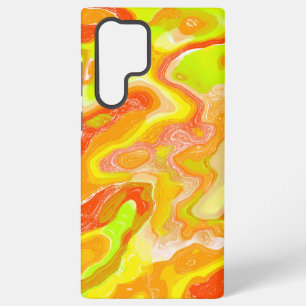 Orange Lava Marble Topographic Texture Abstract Samsung Galaxy Case