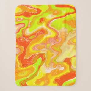 Orange Lava Marble Topographic Texture Abstract Sherpa Blanket