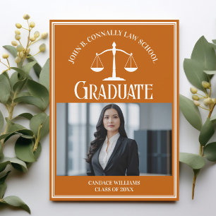 Orange Law School Photo Custom Graduation Announcement