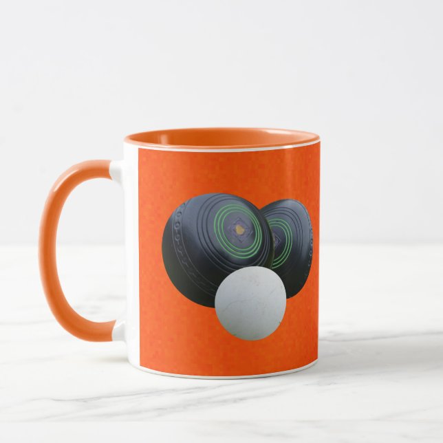 Orange Lawn Bowls Combo Coffee Mug (Left)