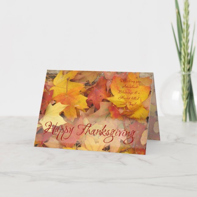 Orange Leaf (3) Thanksgiving Card (Front)