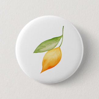 Orange Leaf 6 Cm Round Badge