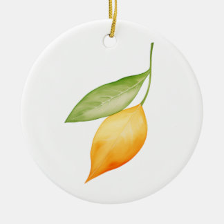 Orange Leaf Ceramic Tree Decoration
