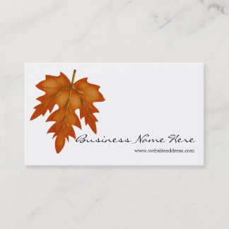 Orange Leaf Fall Season Themed Business Card