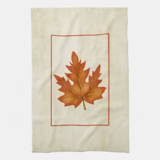 Orange Leaf Fall Season Themed Kitchen Towel