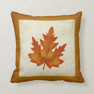 Orange Leaf Fall Season Themed Pillow
