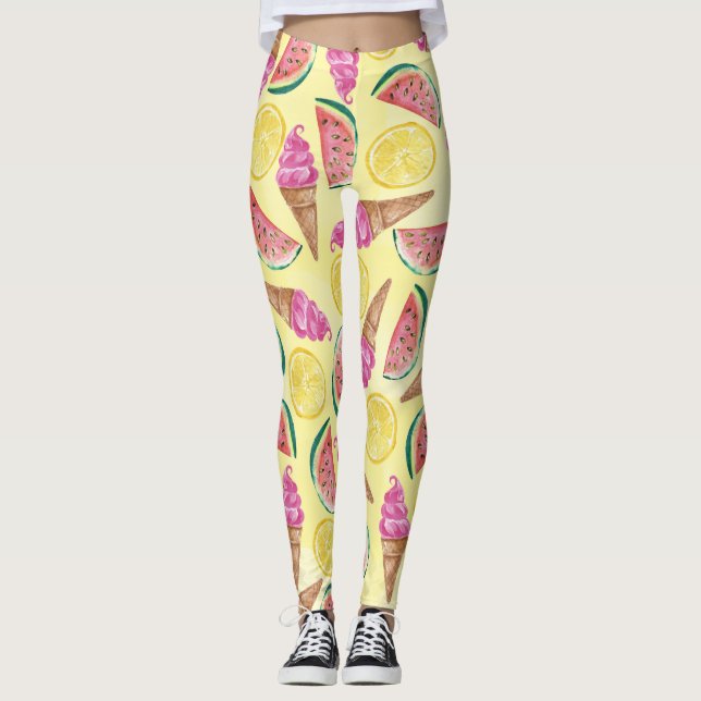 Orange Leaf Leggings (Front)