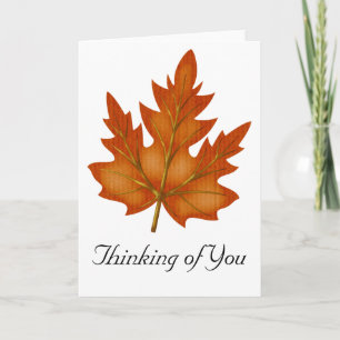 Orange Leaf Thinking of You Card Design