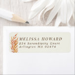 Orange Leafy Branches Return Addess<br><div class="desc">Two sprigs of orange and red autumnal branches gently accent a classic serif font return address.</div>