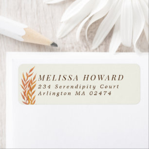 Orange Leafy Branches Return Addess