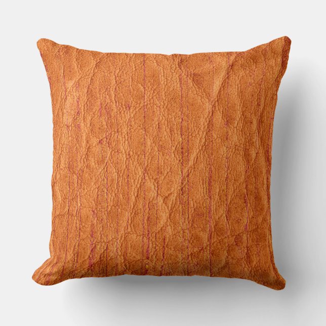 Orange Leather Cushion (Front)